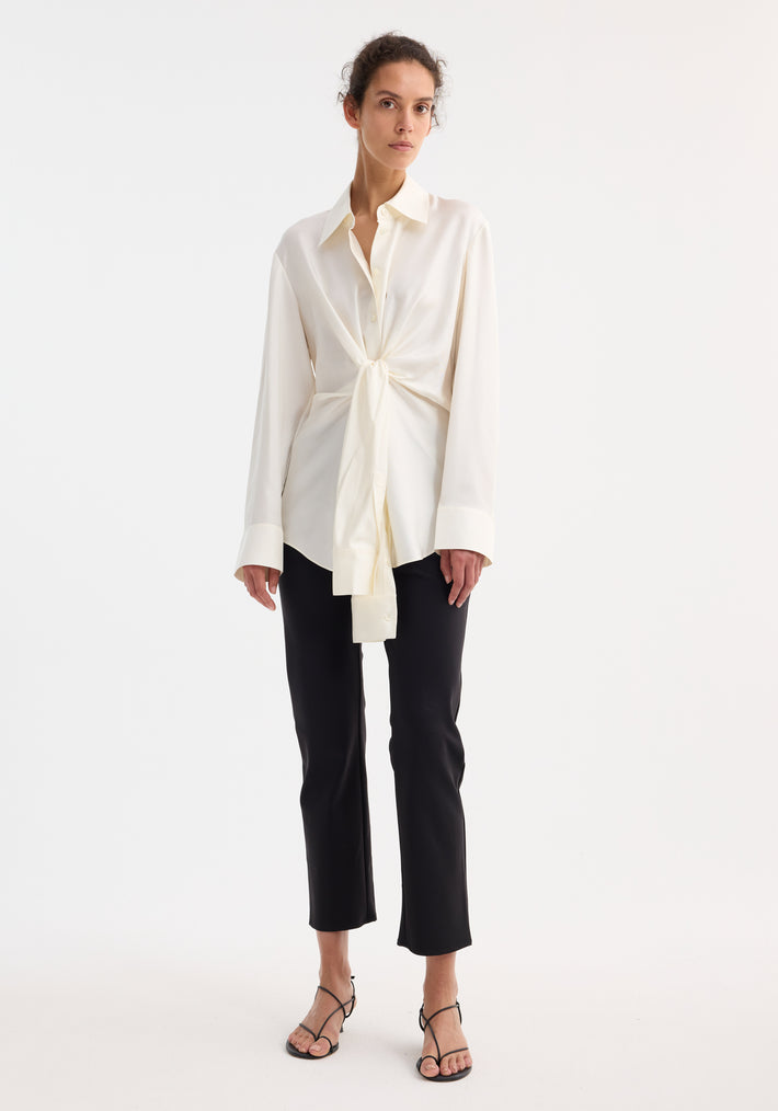 Silk knotted shirt | cream