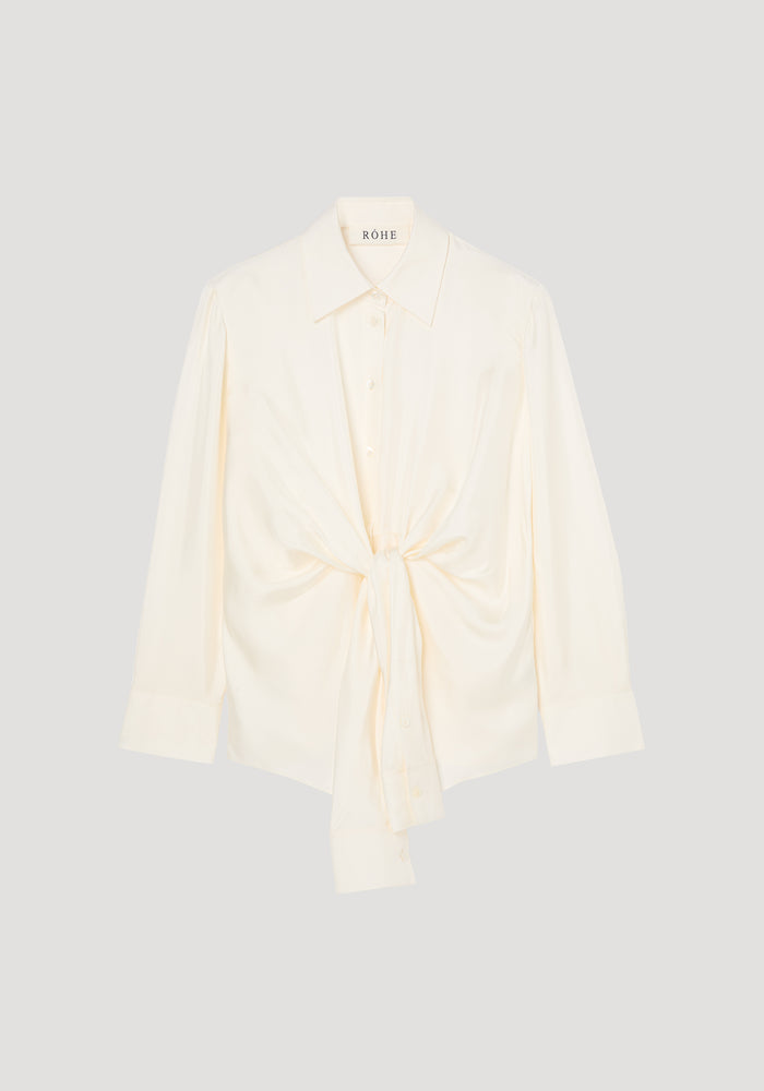 Silk knotted shirt | cream