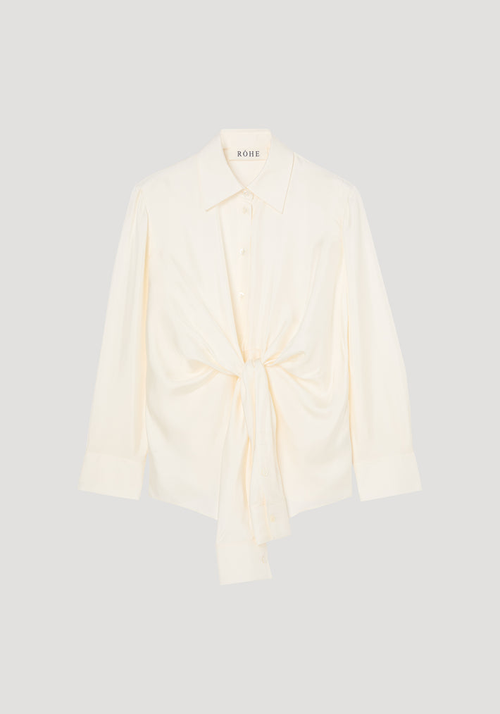 Silk knotted shirt | cream
