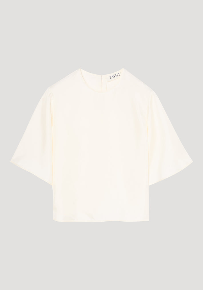Buttoned silk top | cream