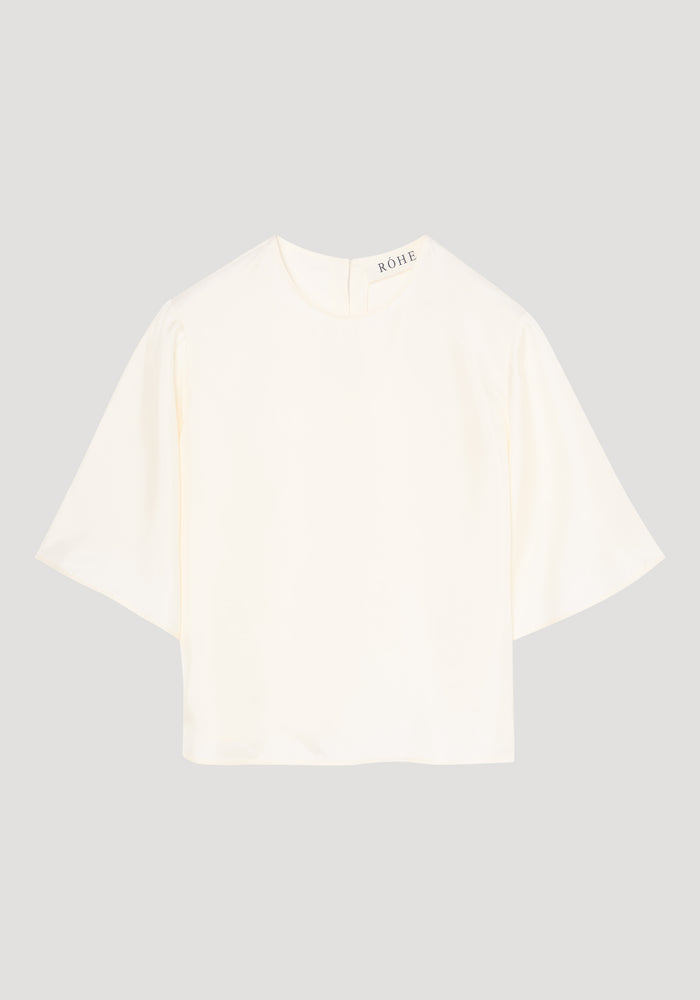Buttoned silk top | cream