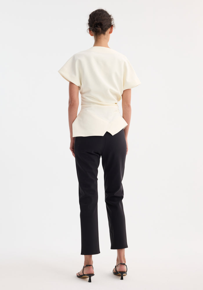 Draped lapel top | off white
