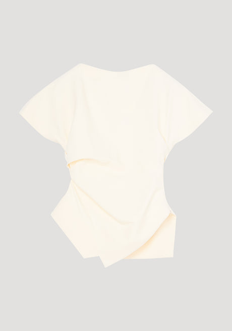 Draped lapel top | off white