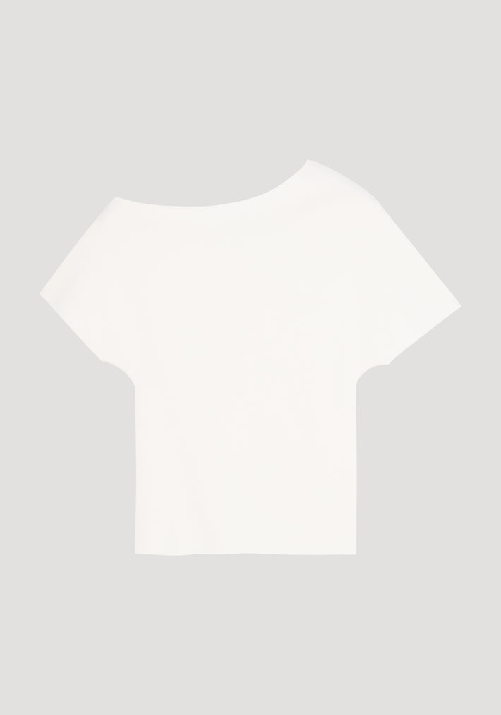 Asymmetrical Punto Milano knitted top | off white