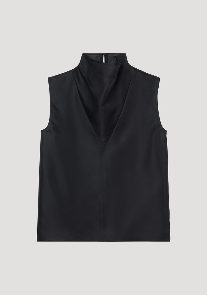 Organza silk top | black