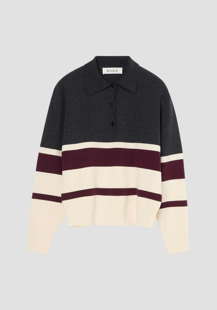 Compact knitted striped polo | stripe