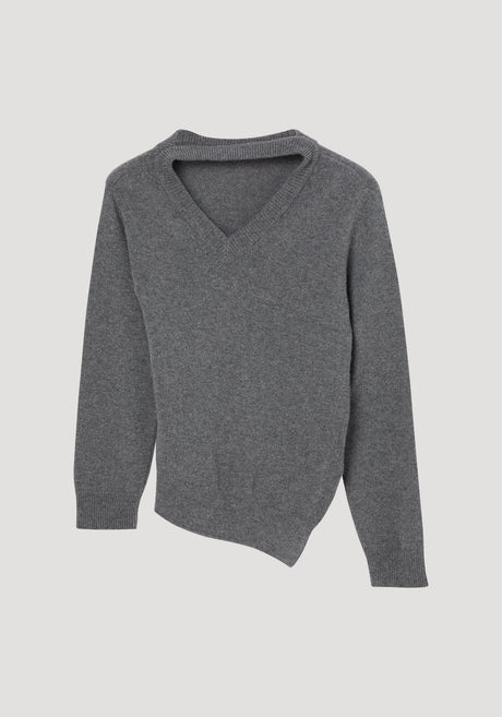 Two-way deconstructed jumper | mid grey melange