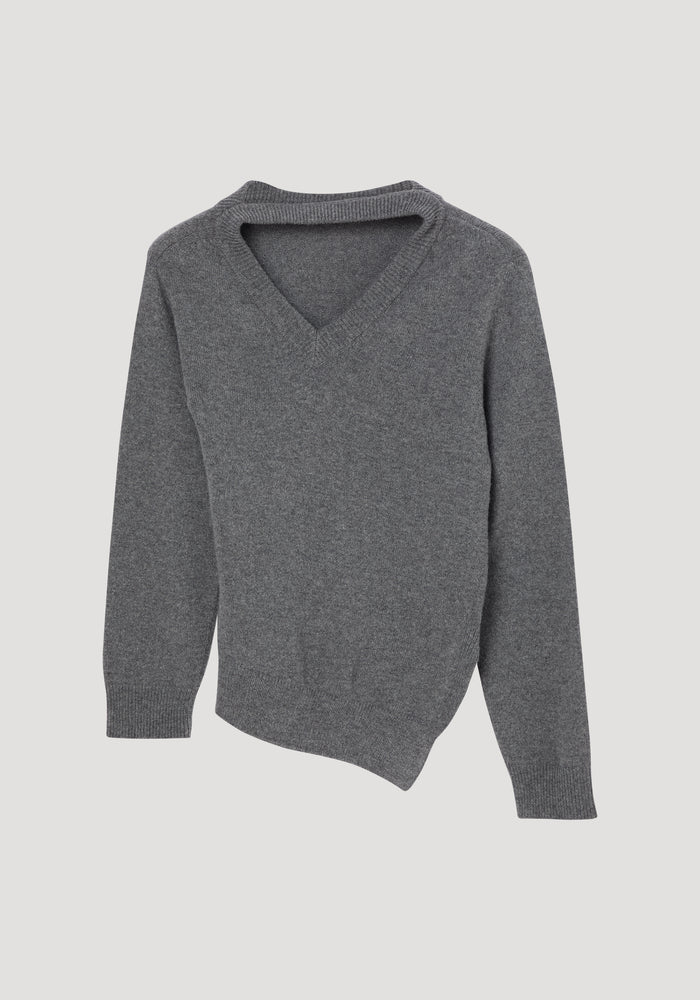 Two-way deconstructed jumper | mid grey melange