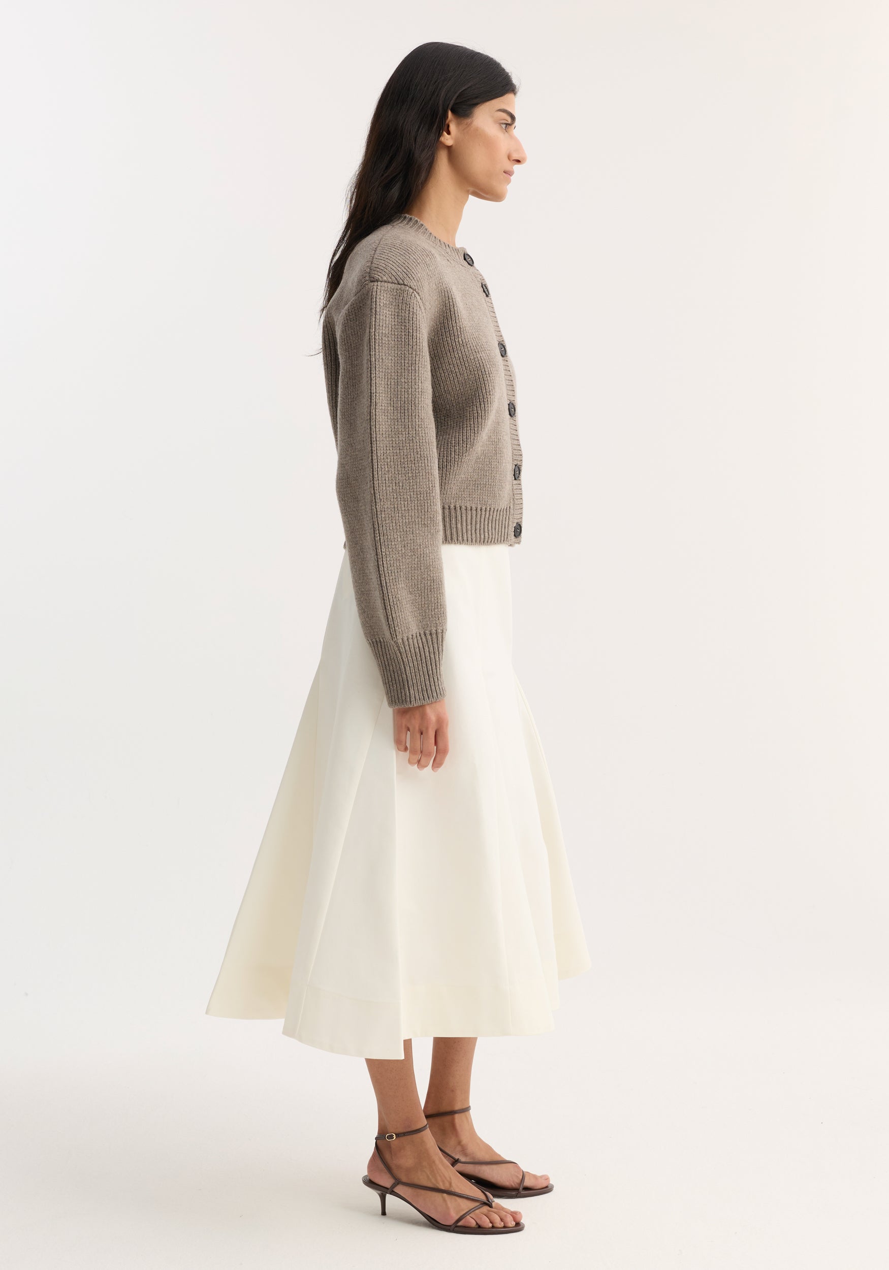 Statement shoulder cardigan | clay melange