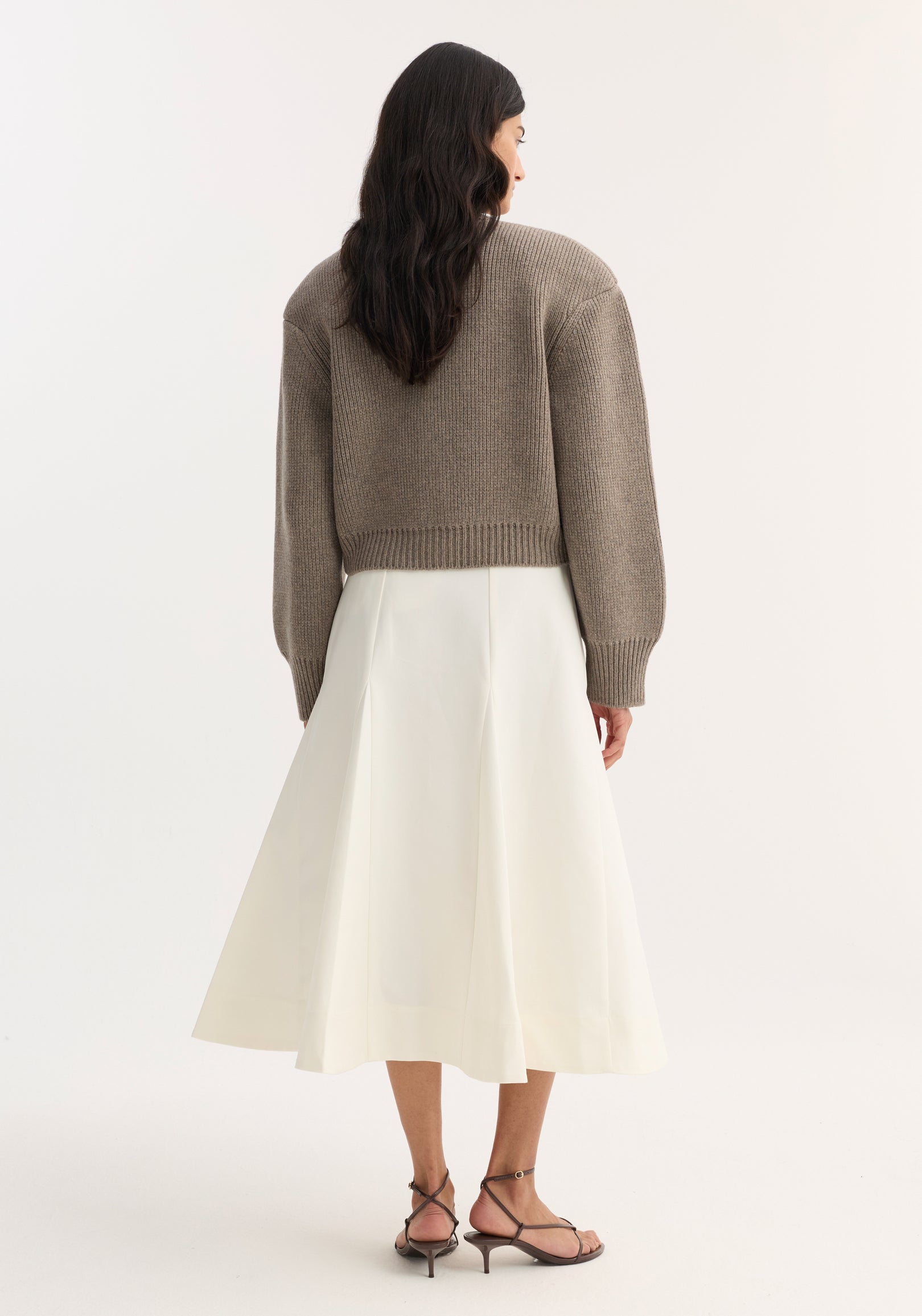 Statement shoulder cardigan | clay melange