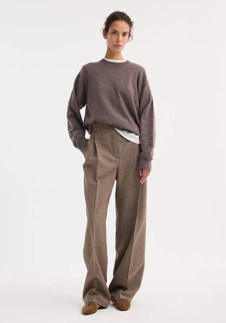 Mid-waist tailored trousers | Prince of Wales