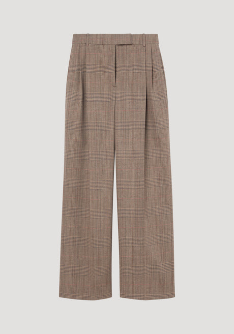 Mid-waist tailored trousers | Prince of Wales