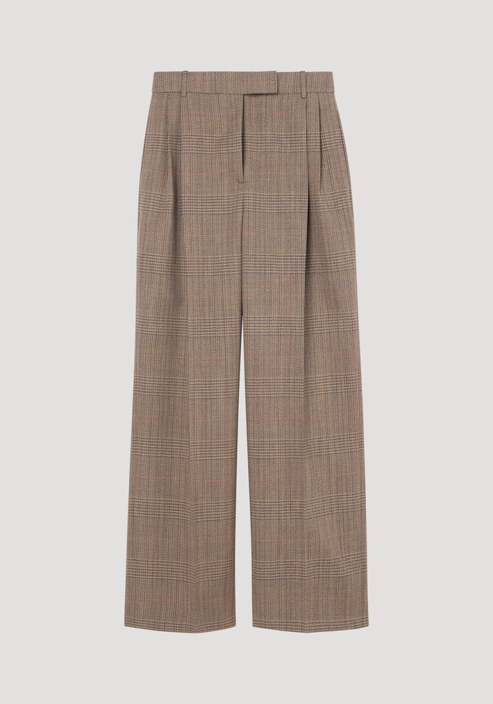 Mid-waist tailored trousers | Prince of Wales