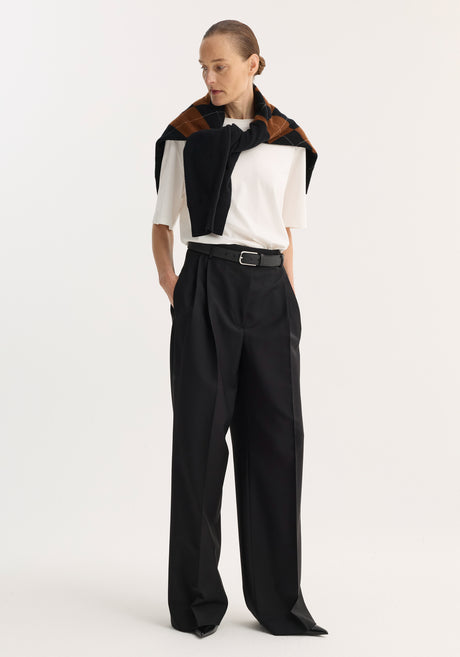 Mid-waist tailored trousers | black