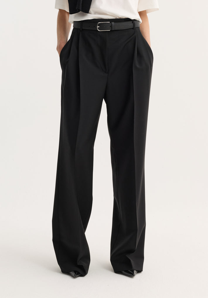 Mid-waist tailored trousers | black