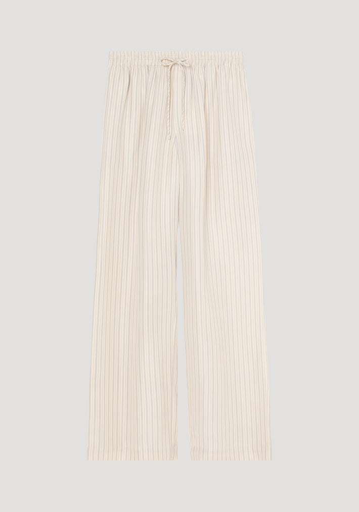 Wide leg silk trousers | classic stripe