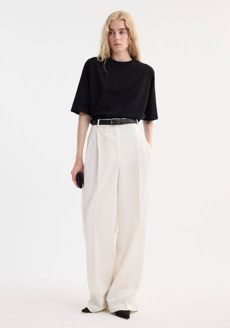 Mid-waist tailored trousers | off white