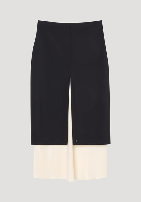 Contrast upside-down skirt | black