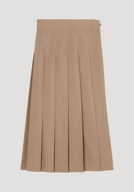 Plissé wrap skirt | khaki