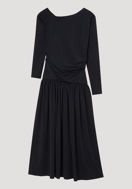 Asymmetrical jersey dress | black