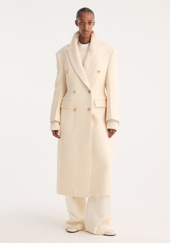 Hourglass wool coat | off white