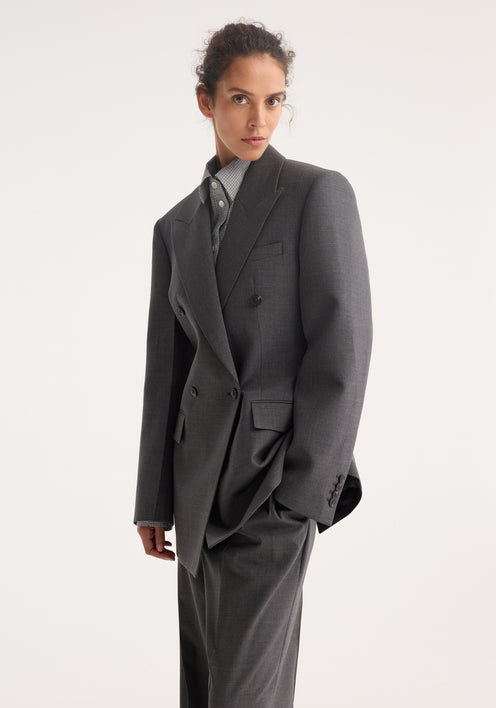Hourglass blazer | dark grey melange