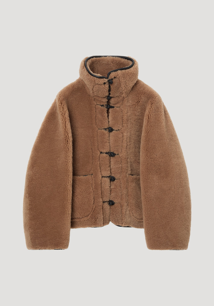 Shearling coat | cognac