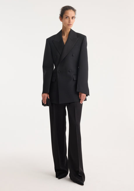 Hourglass tuxedo blazer | black