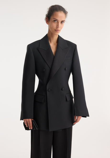 Hourglass tuxedo blazer | black