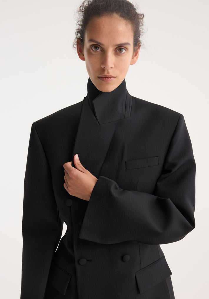 Hourglass tuxedo blazer | black