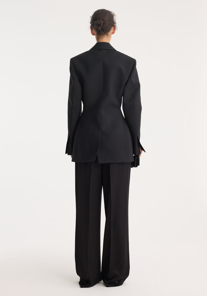 Hourglass tuxedo blazer | black