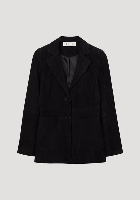 Suede cinched blazer | black