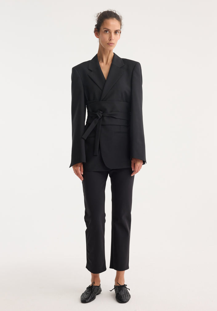 Kimono belted blazer | black