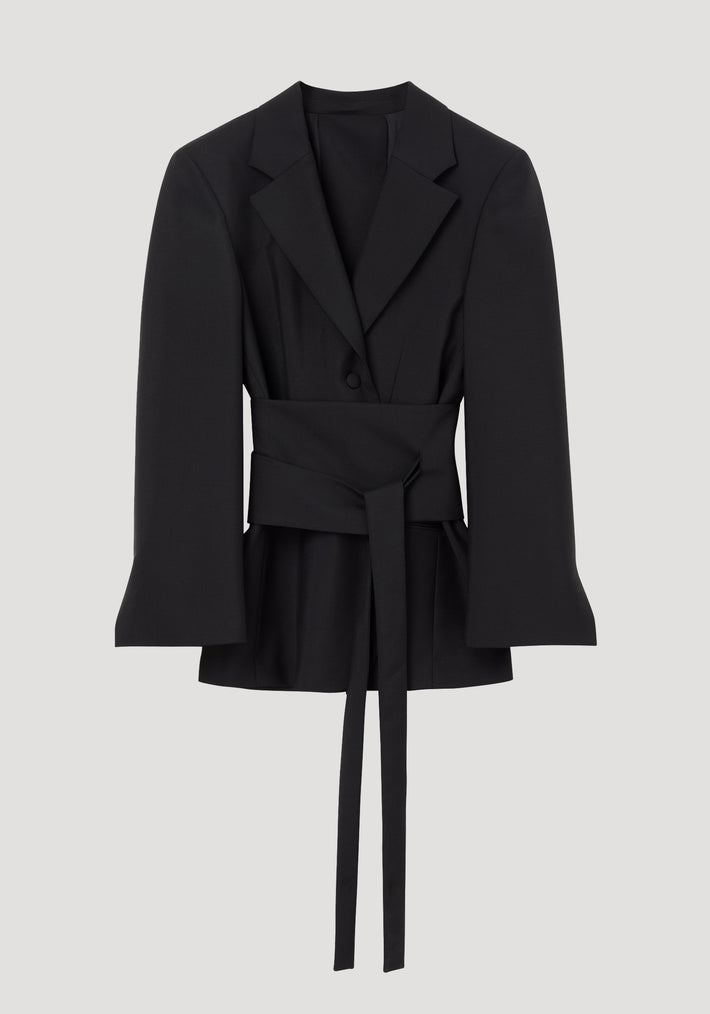 Kimono belted blazer | black