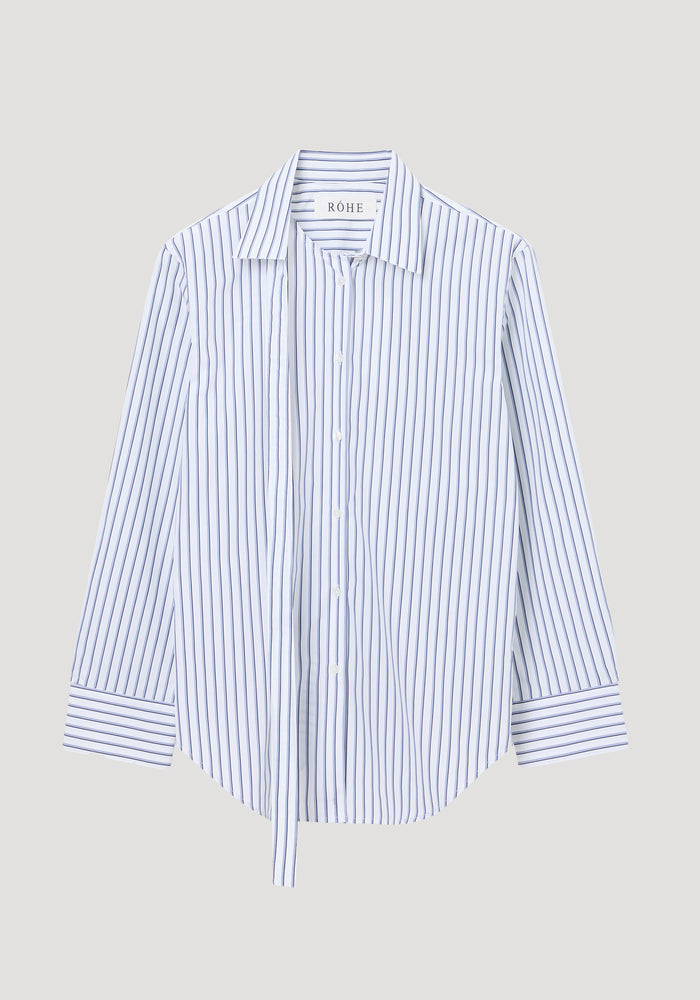 Deconstructed striped shirt | white / blue multi stripe