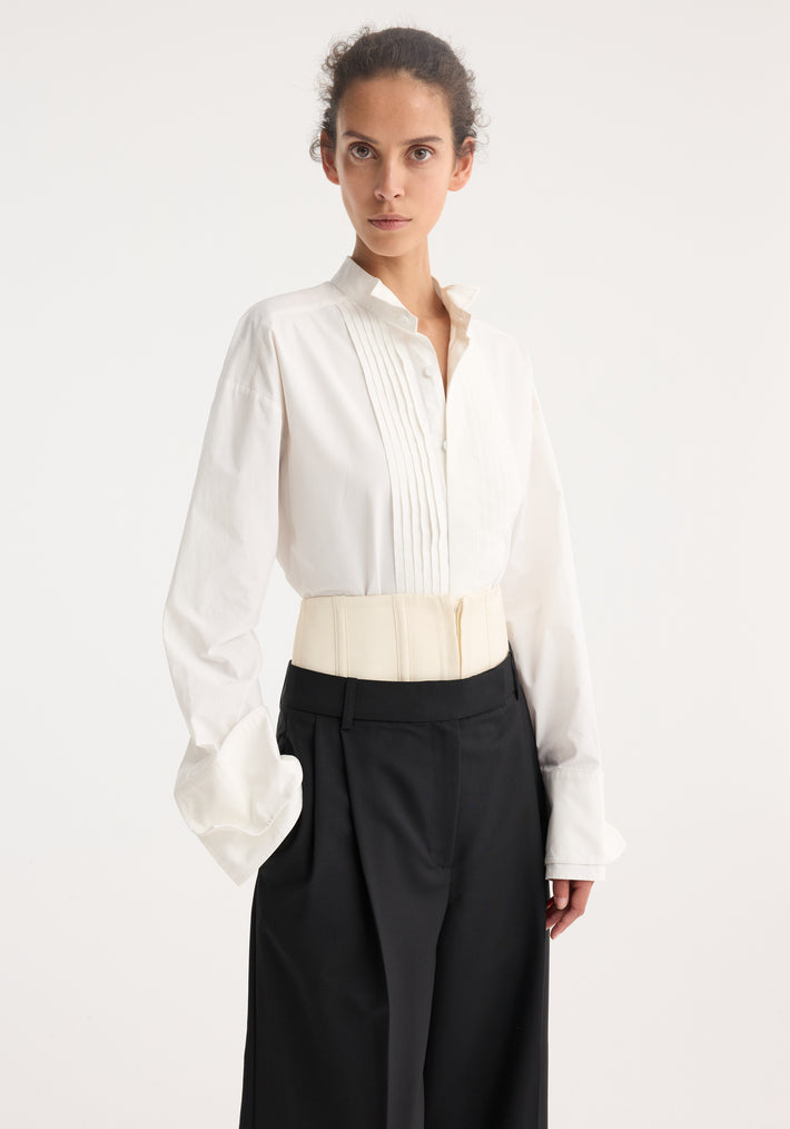 Tuxedo wired shaped shirt | optic white