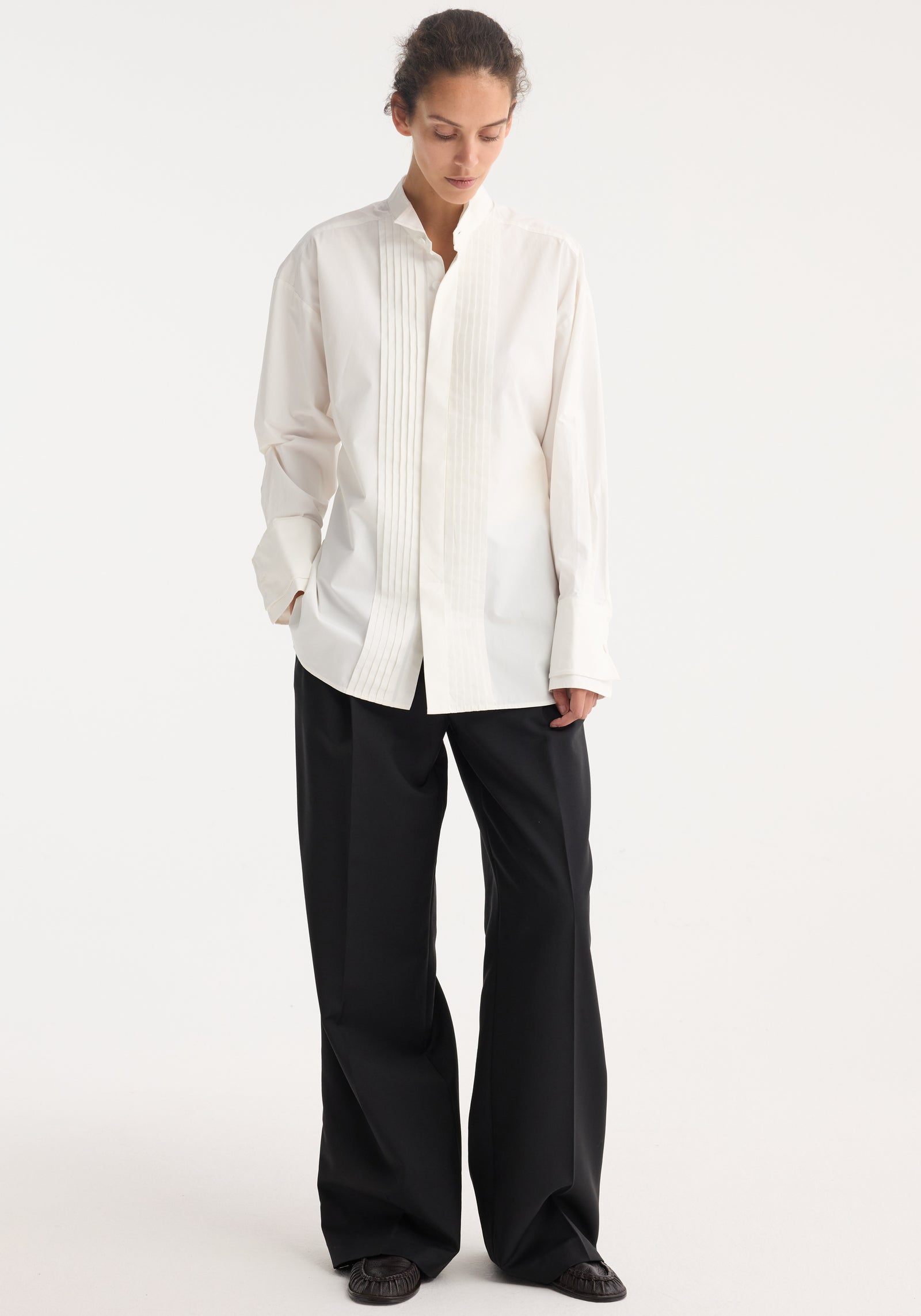 Tuxedo wired shaped shirt | optic white
