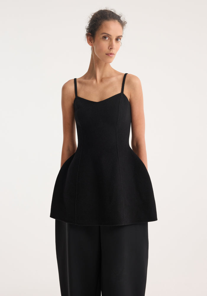 Bustier double-faced top | black