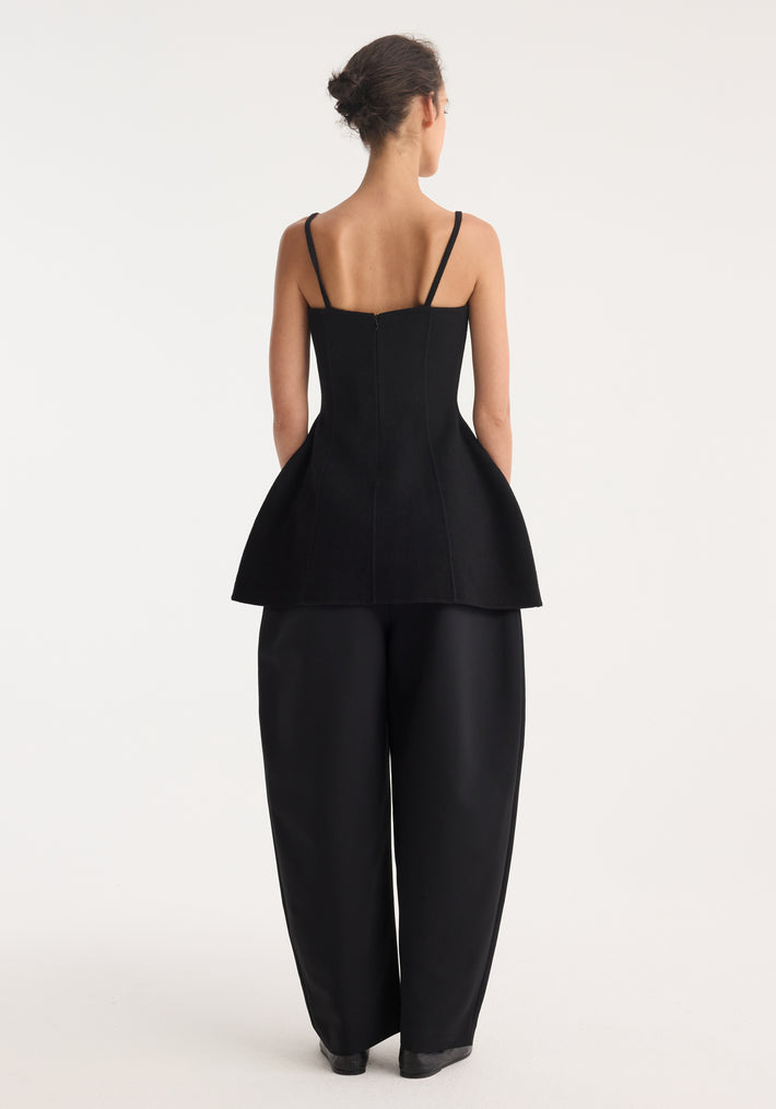 Bustier double-faced top | black