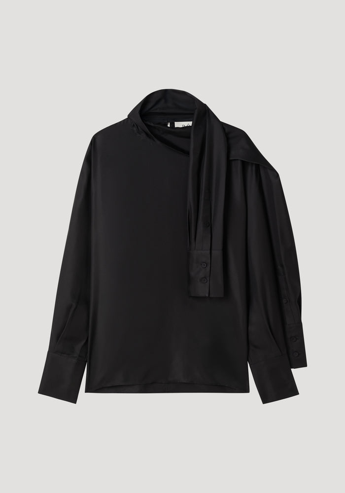 Foulard satin top | black