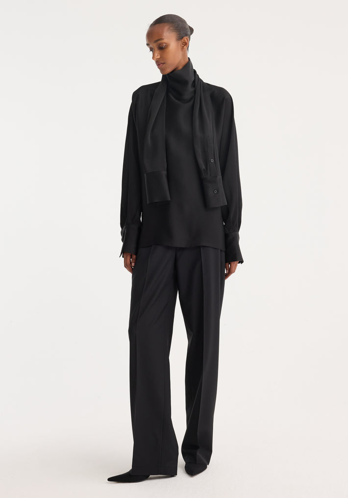 Foulard satin top | black
