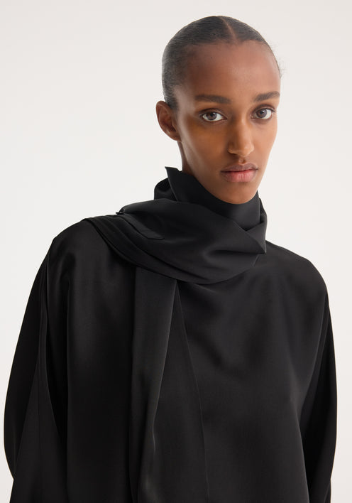 Foulard satin top | black