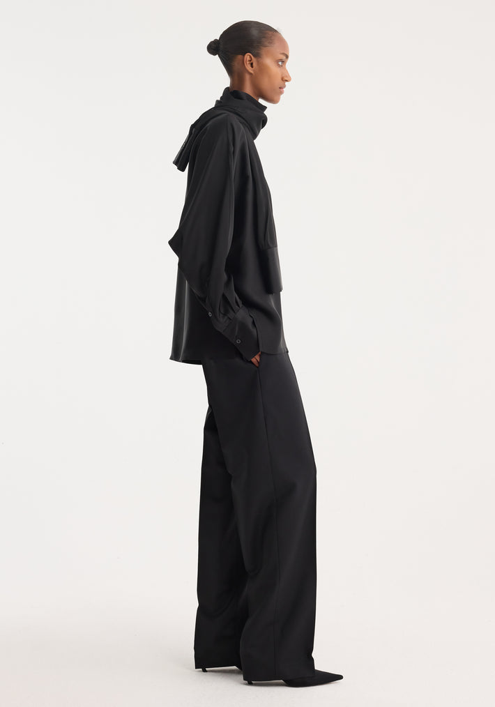 Foulard satin top | black