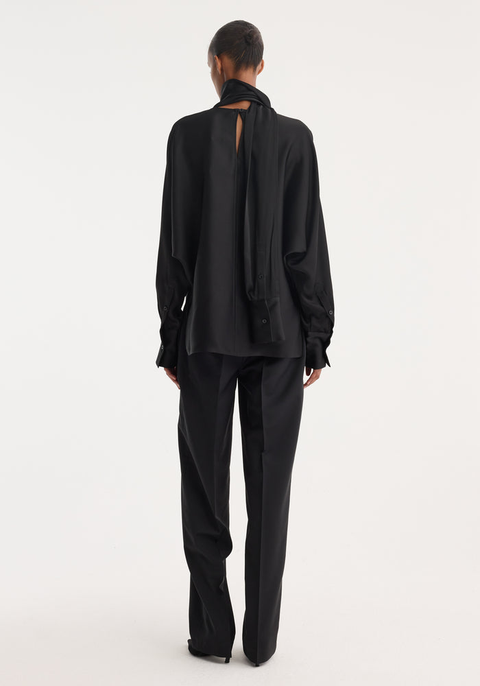 Foulard satin top | black