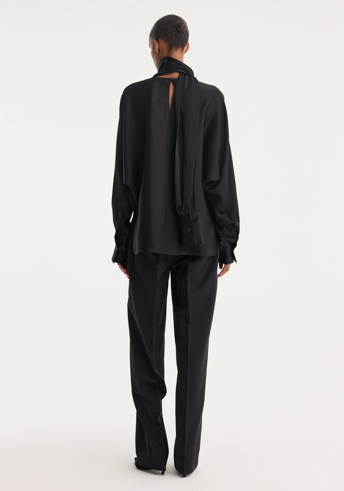 Foulard satin top | black
