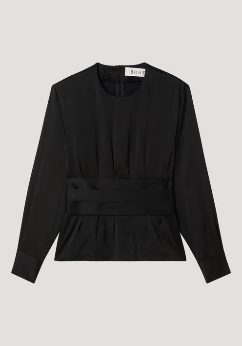 Kimono satin top | black