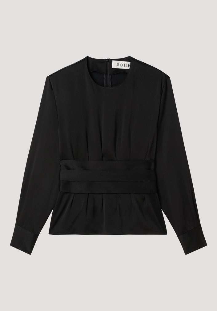 Kimono satin top | black