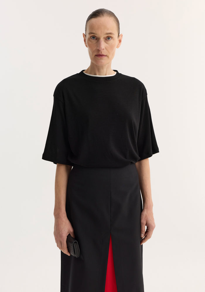 Oversized merino t-shirt | black