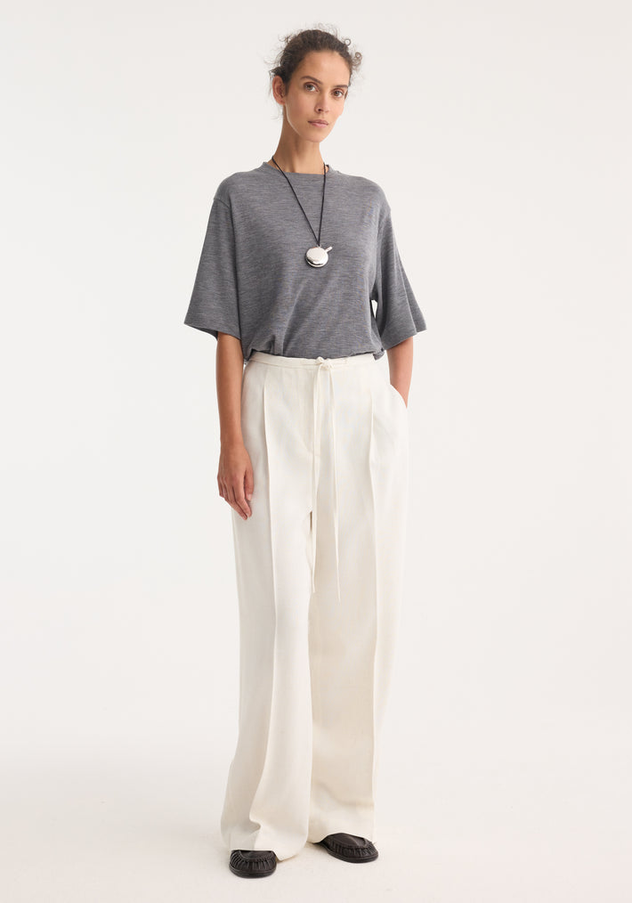 Oversized soft merino t-shirt | mid grey melange