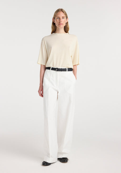 Oversized merino t-shirt | off white